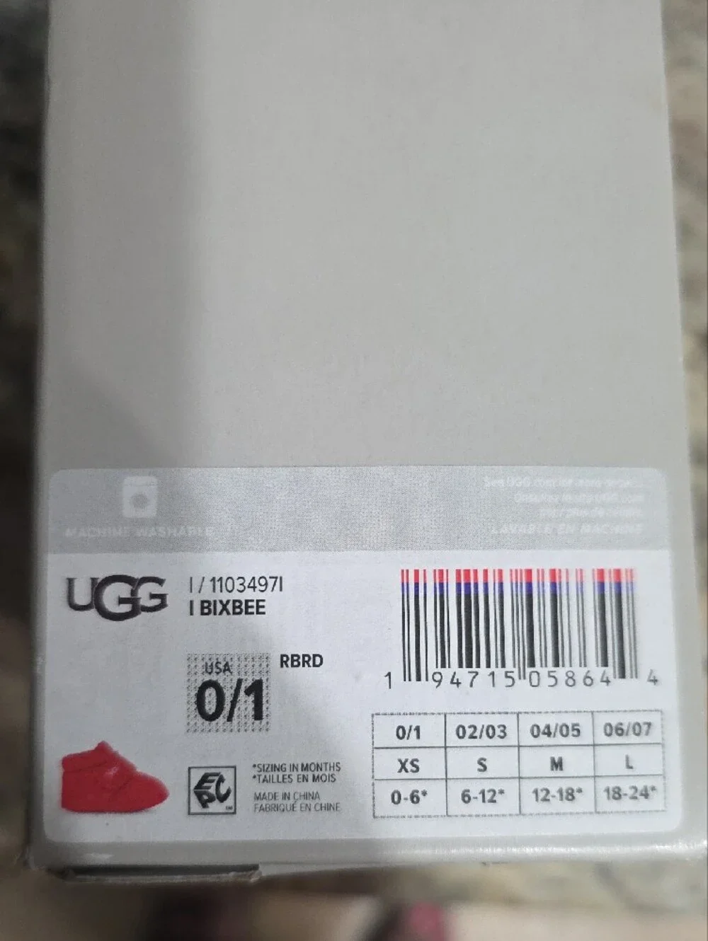 UGG Bright Red Plush Baby Shoes